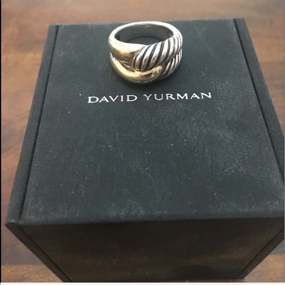 David Yurman Gold & Silver High Dome Cable Band